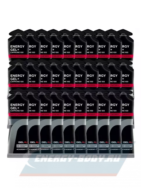 Энергетический гель GEL4U Energy GEL + Caffeine 100 30 x 60 г, Вишня