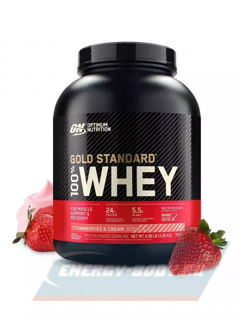  Optimum Nutrition 100% Whey Gold Standard 2260 г, Клубничный крем