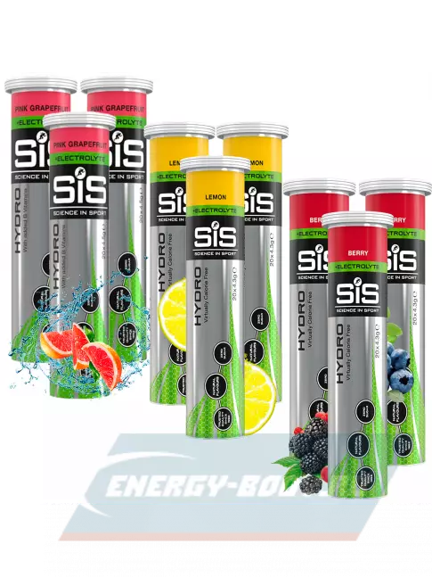  SCIENCE IN SPORT (SiS) GO Hydro Tablet 20s_3 9 x 20 таблеток, Розовый грейпфрут, Лимон, Ягоды