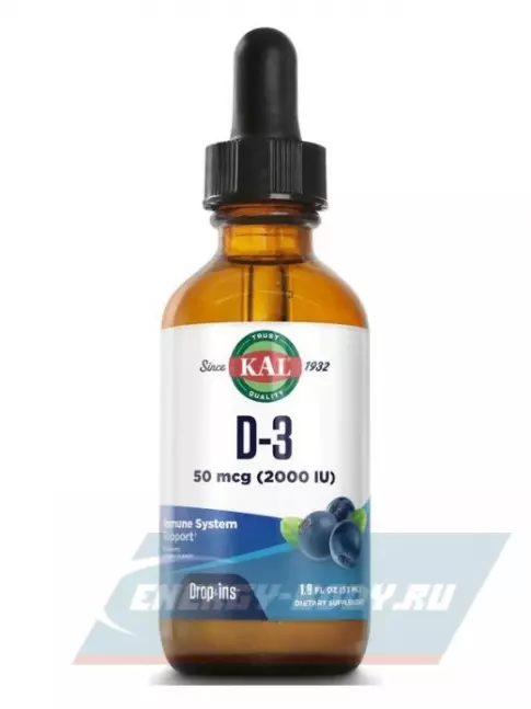 KAL D-3 DropIns 50 mcg 53 мл, Черника