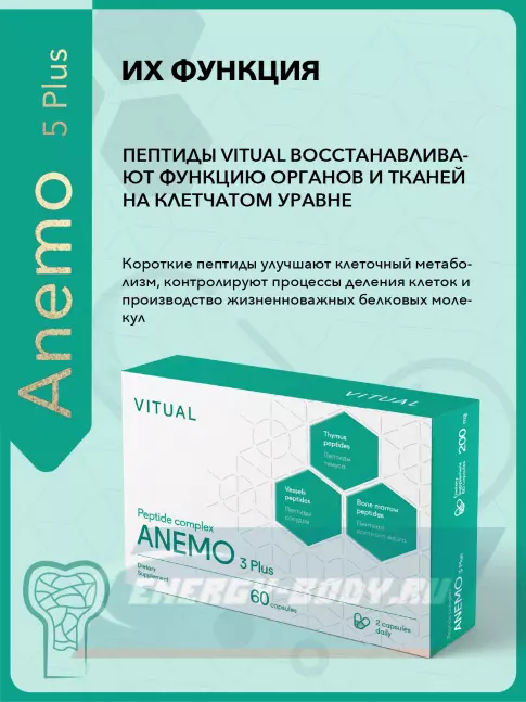  Vitual Laboratories Anemo 3 Plus 60 капсул