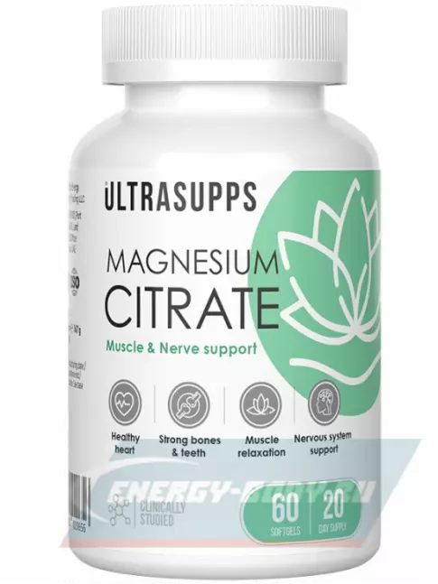 UltraSupps Magnesium Citrate 60 капсул UltraSupps Magnesium Citrate 60 капсул