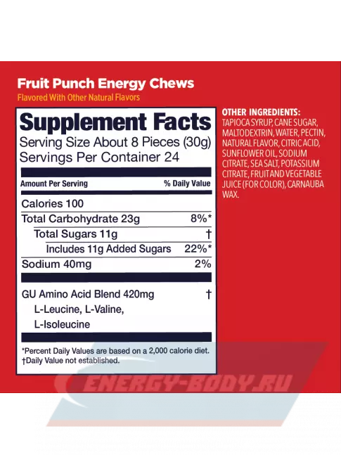 Восстановление GU Energy Labs Мармеладки Energy Chews no caffeine 6 x 60 г, Микс