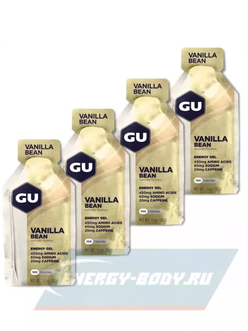 Энергетический гель GU ENERGY GU Original Energy Gel 20mg caffeine 4 x 32 г, Ваниль