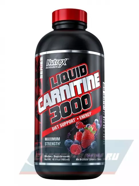 L-Карнитин NUTREX Liquid Carnitine 3000 480 мл, Ягодный Взрыв