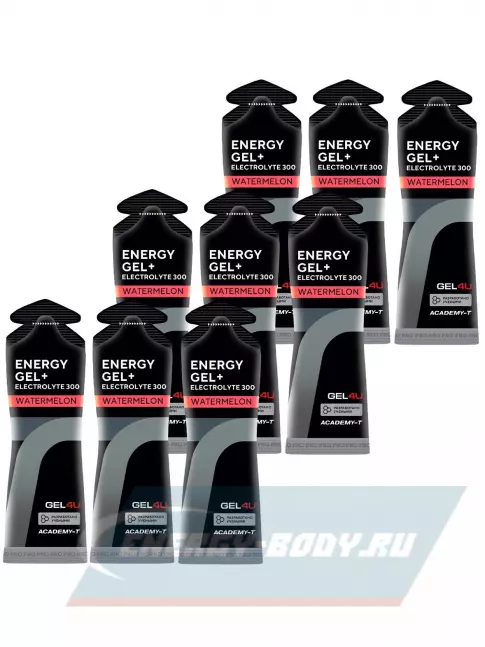 Энергетический гель GEL4U Energy GEL + Electrolyte 300 9 x 60 г, Арбуз