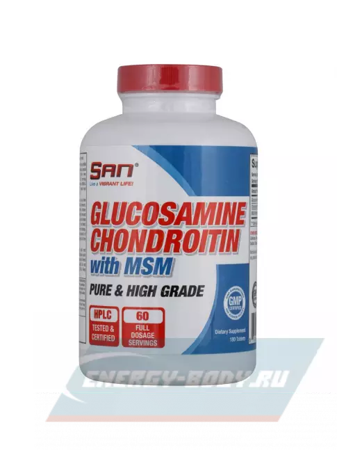 Суставы, связки SAN Glucosamine-Chondroitin-MSM 180 таблеток