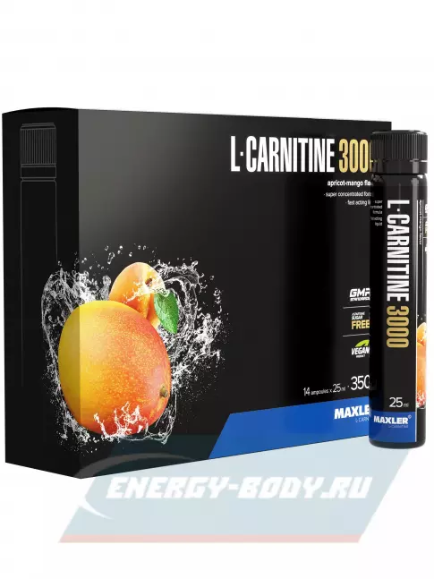 L-Карнитин MAXLER L-Carnitine 3000 mg 14 x 25 мл, Абрикос-манго