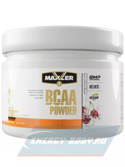 ВСАА MAXLER BCAA Powder 2:1:1 Sugar Free EU 210 г, Кислая вишня