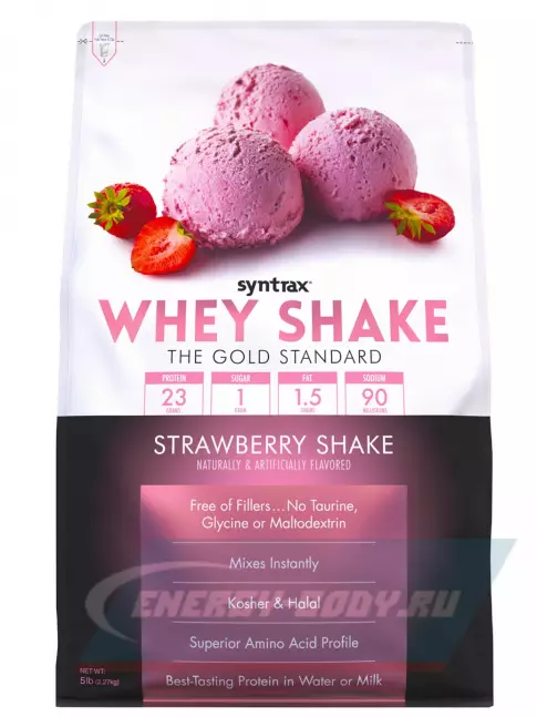  SYNTRAX Whey Shake 2270 г, Клубничный коктейль