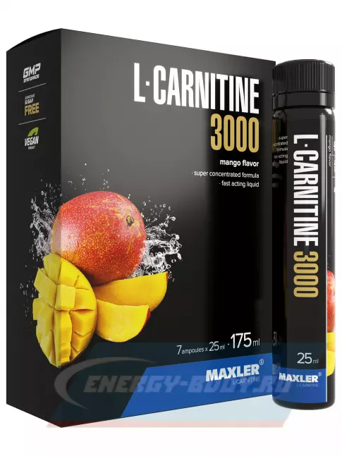 L-Карнитин MAXLER L-Carnitine 3000 mg 7 x 25 мл, Манго