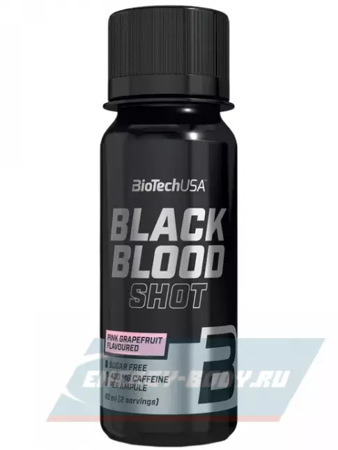 Предтерник BioTechUSA Black blood Shot 20 х 60 мл, Розовый грейпфрут