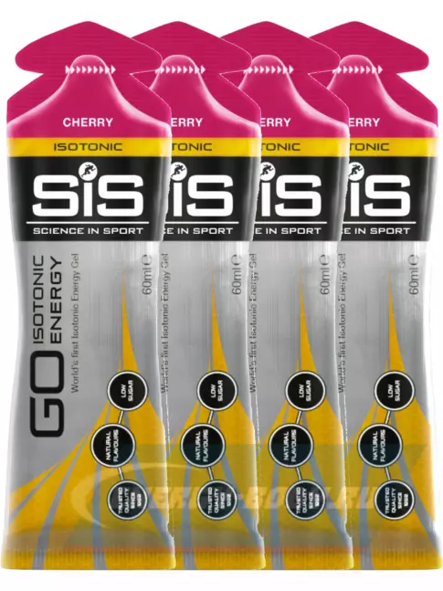 Энергетический гель SCIENCE IN SPORT (SiS) GO Isotonic Energy Gels 4 x 60 мл, Вишня