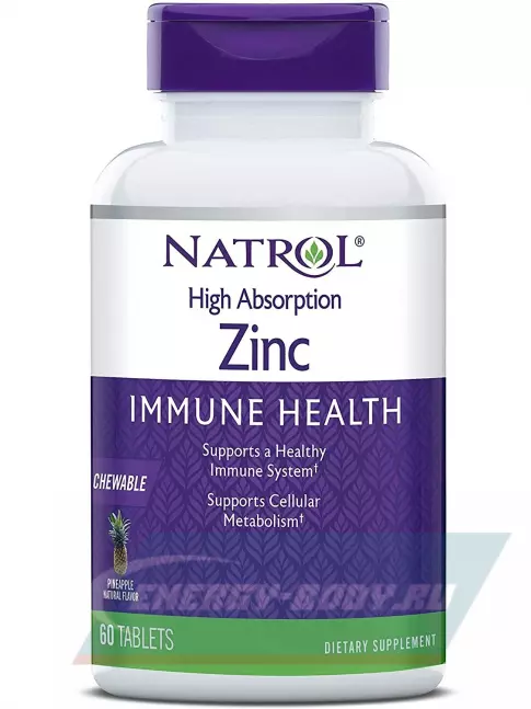  Natrol Zinc High Absorption 60 жевательных таблеток