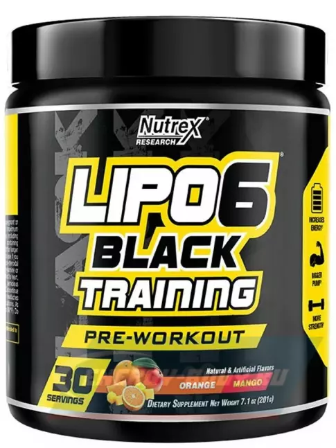  NUTREX Lipo 6 Black Training 195 г, Апельсин манго