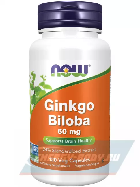 NOW FOODS Ginkgo Biloba 60 mg 120 веган капсул  NOW FOODS Ginkgo Biloba 60 mg 120 веган капсул
