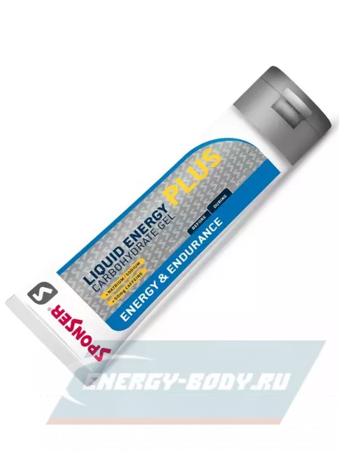 Энергетический гель SPONSER LIQUID ENERGY PLUS 50mg caffeine 3 тюбика x 70 г, Карамель