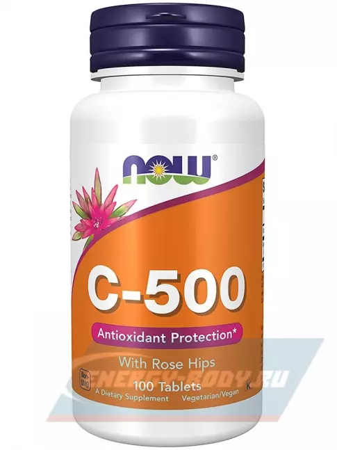 NOW FOODS C-500 with Rose Hips 100 таблеток NOW FOODS C-500 with Rose Hips 100 таблеток