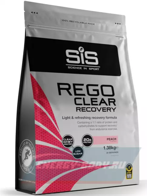 Предтерник SCIENCE IN SPORT (SiS) REGO Clear Recovery 1380 г, Персик