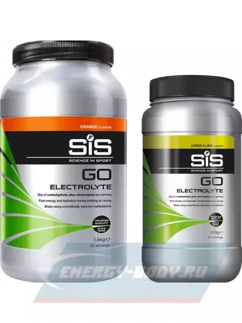  SCIENCE IN SPORT (SiS) GO Electrolyte Powder 1x500 г, 1x1600 г, Апельсин, Лимон-лайм