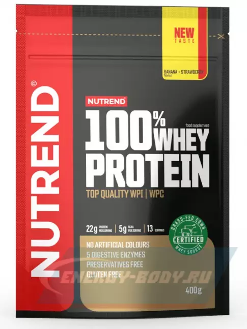  NUTREND 100% Whey Protein 400 г, Банан - Клубника