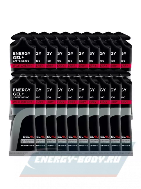 Энергетический гель GEL4U Energy GEL + Caffeine 100 20 x 60 г, Вишня