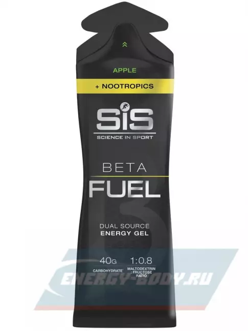 Энергетический гель SCIENCE IN SPORT (SiS) BETA FUEL + Nootropics 5 x 60 мл, Яблоко