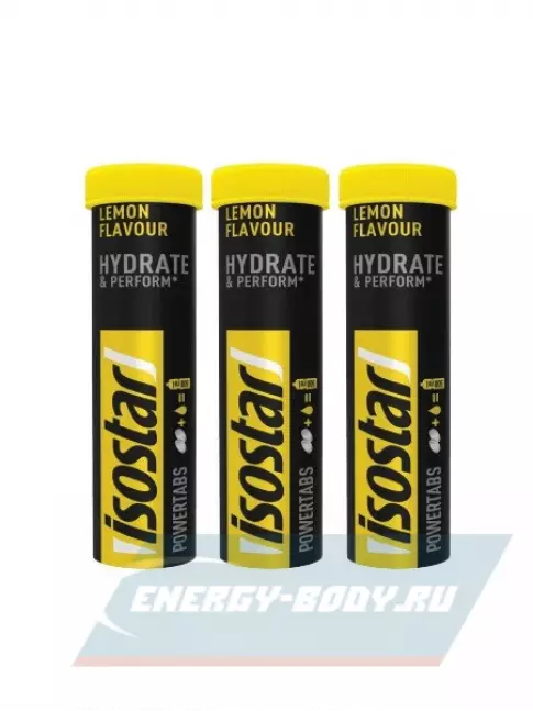  ISOSTAR Изотонический напиток Powertabs 3 банка x 5 порций, Лимон