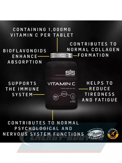 SCIENCE IN SPORT (SiS) VITAMIN C 1000 мг 60 таблеток