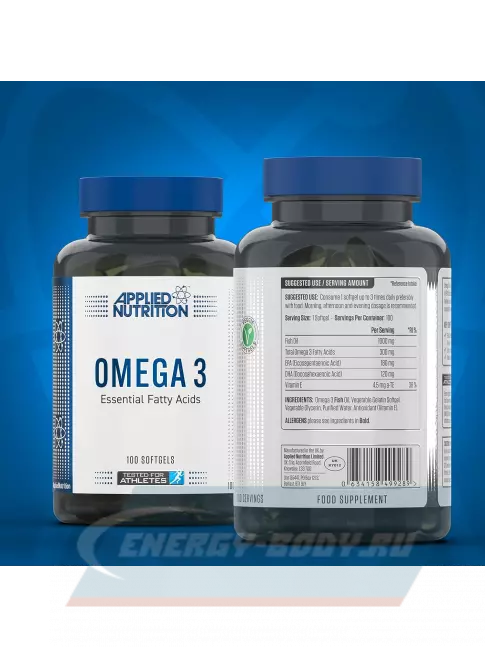 Omega 3 APPLIED NUTRITION Omega 3 Fish Oil 1000mg 100 мягких капсул