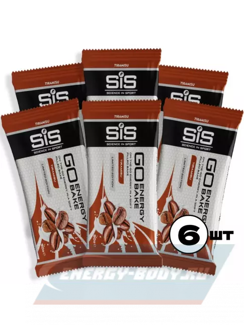 Батончик энергетический SCIENCE IN SPORT (SiS) GO Energy Bake 6 x 50 г, Тирамису