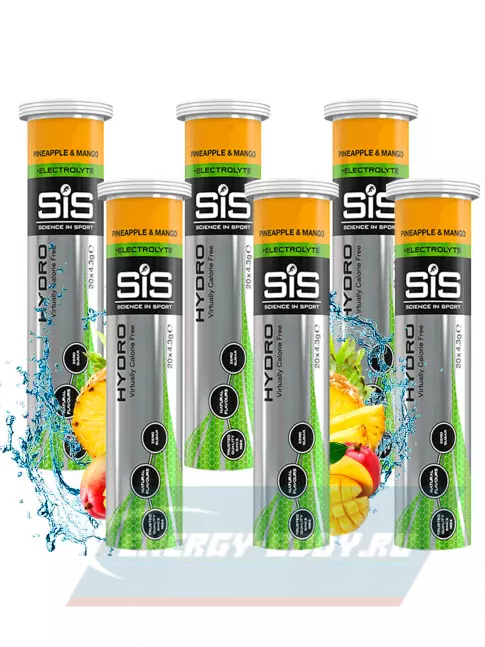  SCIENCE IN SPORT (SiS) GO Hydro Tablet 20s 6 x 20 таблеток, Ананас - Манго