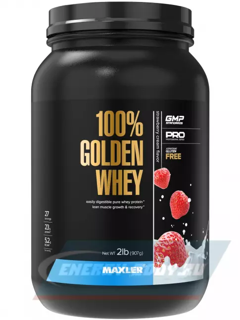  MAXLER 100% Golden Whey 907 г, Клубничный крем