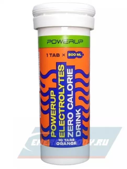  Powerup ELECTROLYTES ZERO CALORIE DRINK 10  шипучех таблеток, Апельсин