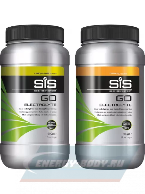  SCIENCE IN SPORT (SiS) GO Electrolyte Powder 2 x 500 г, Лимон-лайм, Тропические фрукты