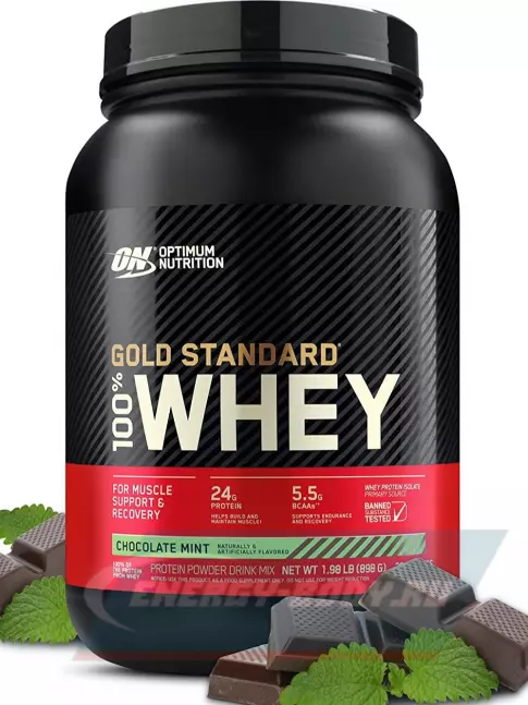  Optimum Nutrition 100% Whey Gold Standard 898 г, Шоколад мята