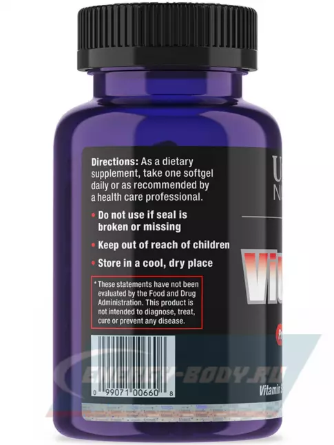  Ultimate Nutrition VITAMIN E 100 капсул