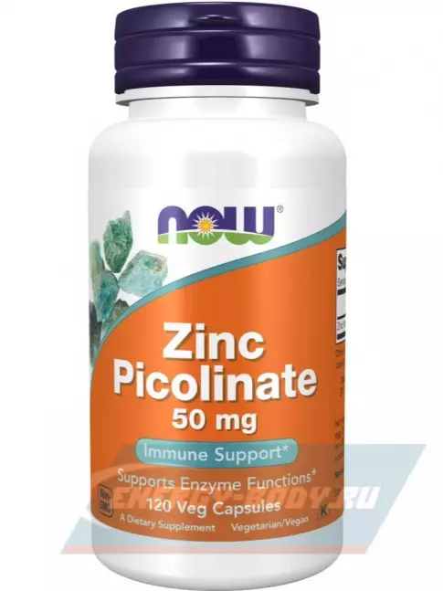  NOW FOODS Zinc Picolinate 50 mg 120 веган капсул