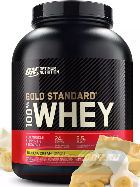  Optimum Nutrition 100% Whey Gold Standard 2270 г + шейкер, Банановый крем