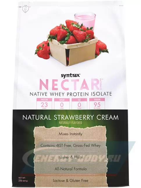  SYNTRAX Nectar Naturals 907 г, Клубника со Сливками