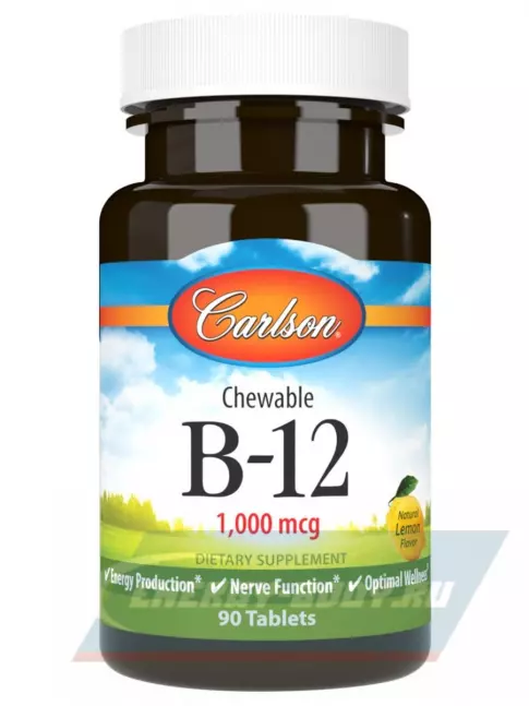  Carlson Labs Chewable B-12 90 таблеток, Лимон
