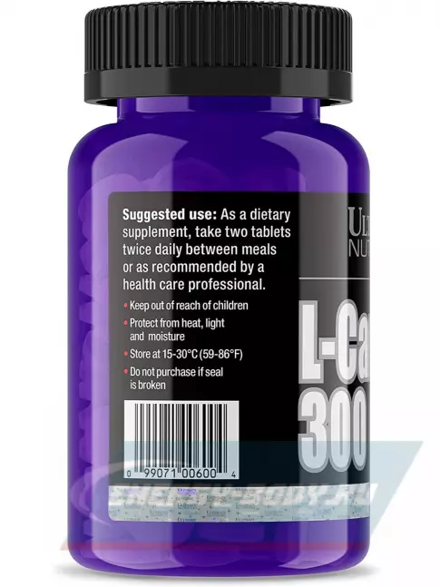 L-Карнитин Ultimate Nutrition L-CARNITINE 300 60 таблеток, нейтральный