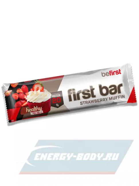 Батончик протеиновый Be First First bar углеводно-протеиновый батончик 3 x 40 г, Клубника