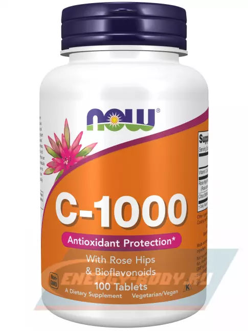 NOW FOODS C-1000 with Rose Hips and Bioflavonoids 100 таблеток  NOW FOODS C-1000 with Rose Hips and Bioflavonoids 100 таблеток