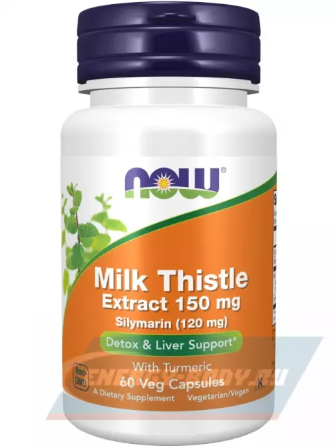  NOW FOODS Milk Thistle Extract 150 mg (Silymarin 150 mg) 60 веган капсул