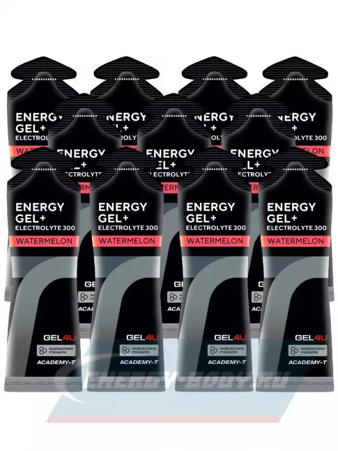 Энергетический гель GEL4U Energy GEL + Electrolyte 300 11 x 60 г, Арбуз