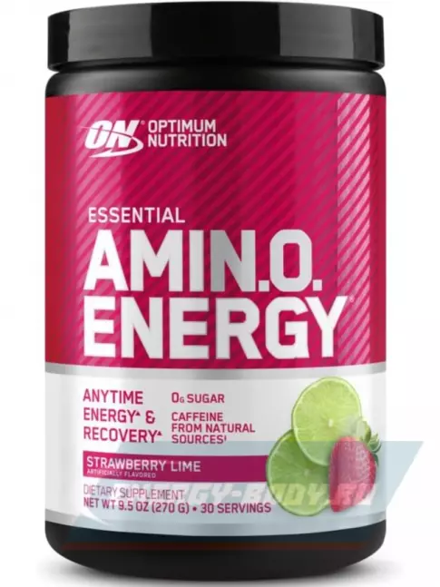 Аминокислотны Optimum Nutrition Essential Amino Energy 270 г, Клубника - Лайм