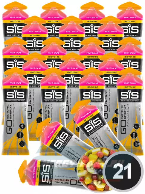 Энергетический гель SCIENCE IN SPORT (SiS) GO Isotonic Energy Gels 21 x 60 мл, Фруктовый салат