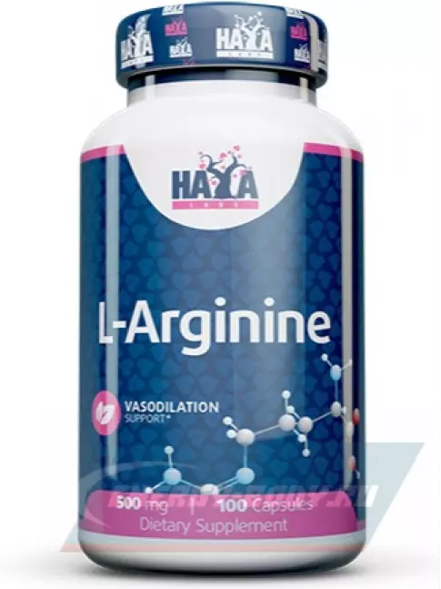 Haya Labs L-Arginine 500 mg 100 капсул Haya Labs L-Arginine 500 mg 100 капсул