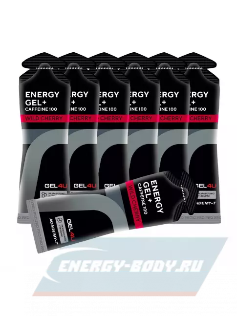 Энергетический гель GEL4U Energy GEL + Caffeine 100 7 x 60 г, Вишня